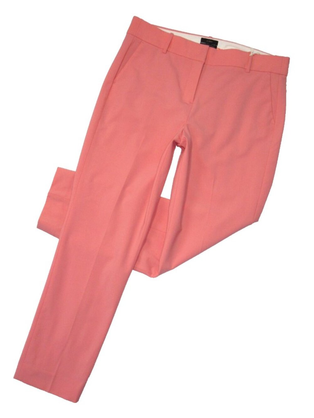 NWT J.Crew Slim Crop Cameron in Bright Coral Italian Stretch Wool Pants 14T